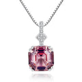 Simple Fashion Jewelry 925 Sterling Silver Big Diamond Pendant Morganite Gemstone Necklace For Women