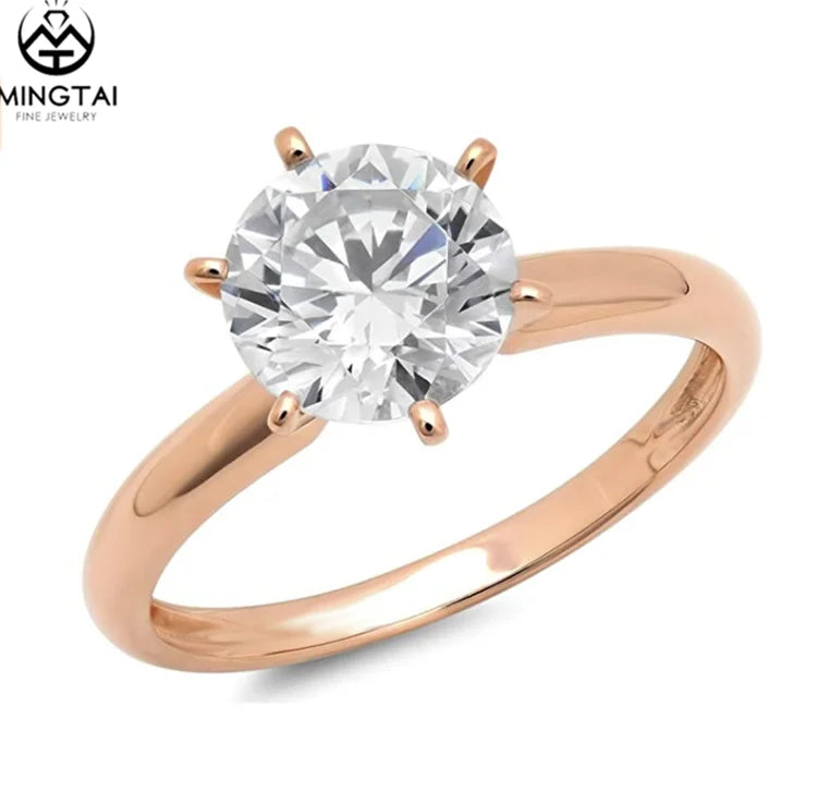 Engagement Custom Jewelry Gold 14k 18k Real Solid Gold Women Moissanite Diamond Rings