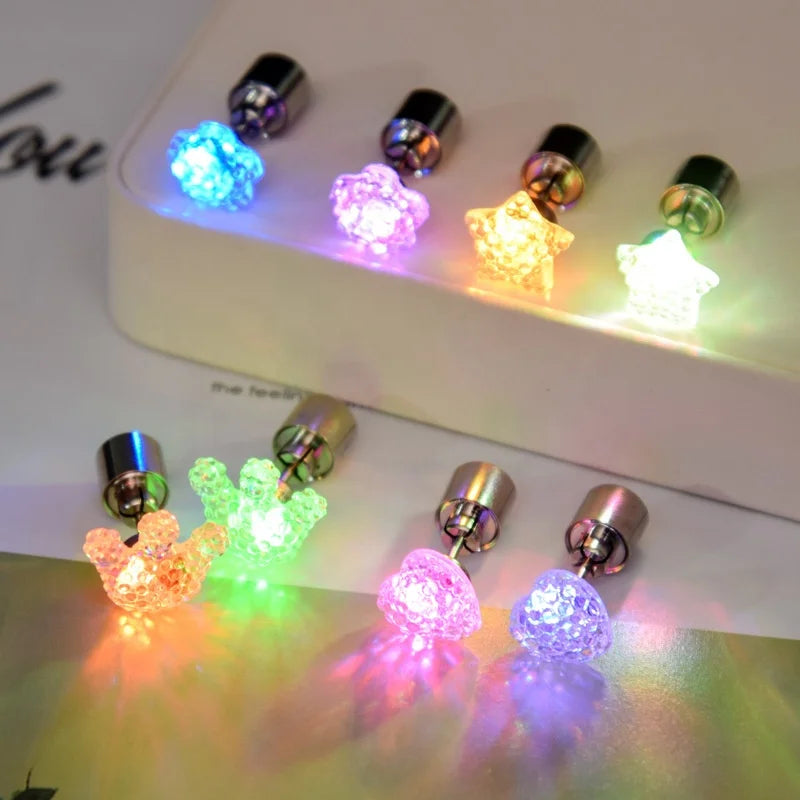 Gaby Fashion  Earrings Flower Star  Heart Shape Earings Jewelry Womens Led Ear Piercing Jewelry