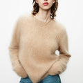 2024 New Cloud Brushed Cashmere Jumper Women Winter Wool Brushed Cashmere Pullover Sweater