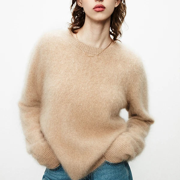 2024 New Cloud Brushed Cashmere Jumper Women Winter Wool Brushed Cashmere Pullover Sweater