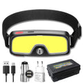 HELIUS  Upgrade Portable COB Head Front Light Waterproof for Fishing Hiking Running Wide Beam Rechargeable Usb Led Headlamp