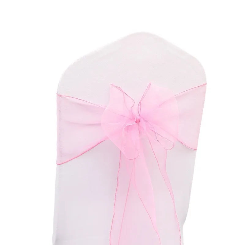Decorative Banquet Wedding Ribbon Satin Organza Fabric Chair Cover Sashes Bow for Chair Sashes