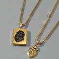 Collares Para Parejas Punk Style Love Heart Pendant Necklace Set 2 Piece Necklace for Couples