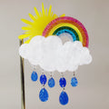 Fashion New Sun Rainbow White Cloud Raindrop Women Tassel Meteorological Positive Cute Children Acrylic Wedding Brooch