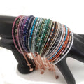 Fashion Cut Bead Shiny 2-3mm Beads Bracelet Pink Quartz Crystal Garnet Lapis Lazuli Choker Men Female Jewelry Party Gift