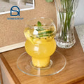 Creative Unique Shape High Borosilicate Glass Transparent Ice Cream Glass Coffee Juice Mug Fruit Tea Glass Mugs