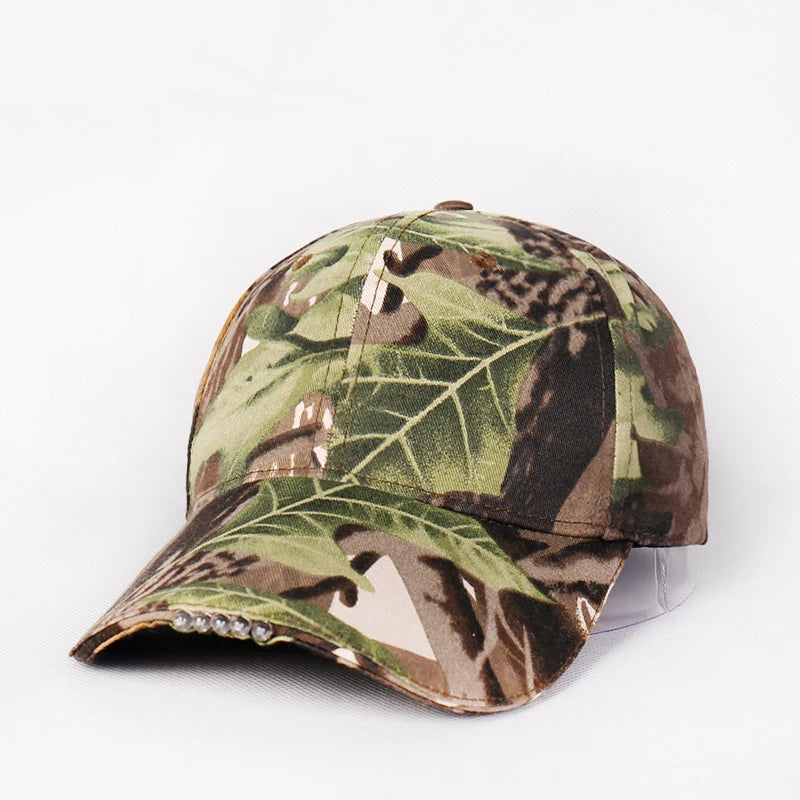 5 LED Lamp Baseball Cap Battery Powered Flashlight for Camping Sport Hats Custom Adjustable Led Fishing Camouflage Cap