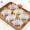 QIYUE New Five-Petal Flower Flower Hair Clips 8CM Printed Double Flower Grab Clips Women's Hair Accessories