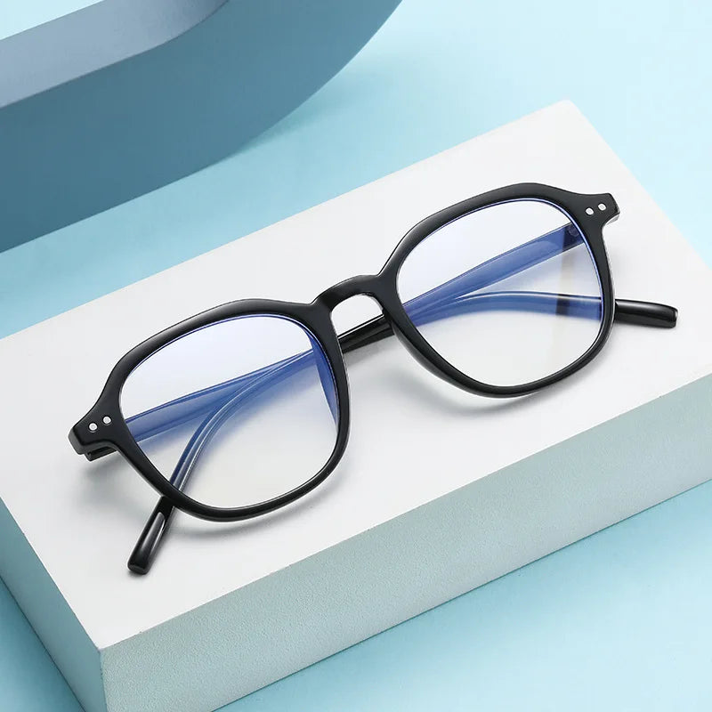2025 Cheap Price Blue Blocking Eyeglasses Flat Mirror Light Glasses Frame Rice Nail Frame Men and Women Computer Glasses 19237