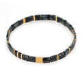 Go2BoHo Black & Gold 3 Stacking Bracelet Set Fashion Jewelry Pearl Solitaire Fabric Multi Miyuki Tila Beaded Bracelets for Women