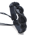 Hot Selling Handmade Braided Metal Infinity Accessories Bracelet for Men Charm Leather Bracelet Minimalist Bracelet for Men