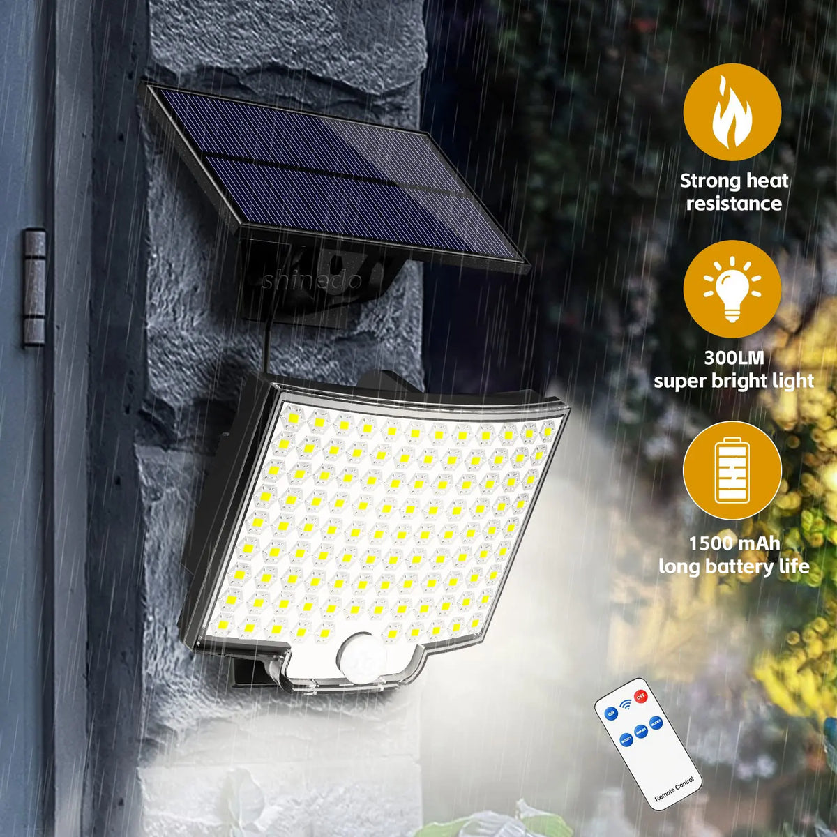 Outdoor 106 LED Solar Lamp Waterproof Motion Sensor Lighting Path ROHS Certified Solar Garden Light Solar Wall Light