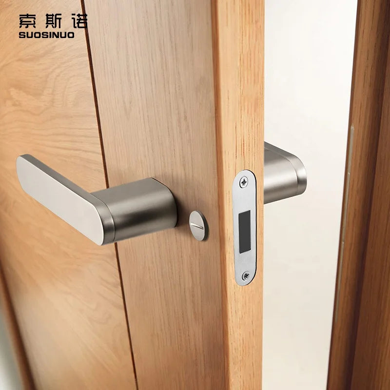 Minimalist Design Silver Door Knob High Standard Interior Passage and Privacy Access Bathroom Lock Set for Bedrooms