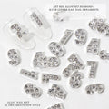 Paso Sico Japanese Shimmer 3D Alloy Luxury Nail Art Supplies with 0-9 Designs Silver Colors DIY Nail Decorations