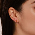 C Shaped Sun Rays Radiating Earrings New Fashionable Earrings Stainless Steel PVD 18K Gold Plated Earrings