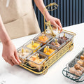 European Glass Fruit Tray Dried Fruit Division Dish in the Living Room Creative Dessert Modern Candy Snack Plate