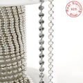 Unique Shine 2.8mm Diamond Cut Flat Beaded Chain Roll Sterling Silver Waist Beads for Women Belly Chain