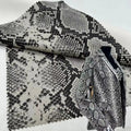 Fashionable 3D Embossed Snake Pattern PU Leather Elastic and Stretch Animal Design for Jackets and Dresses Finished Pattern