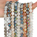 New 6/8/10MM Round Blue Colorful Electroplated Cracked Dragon Fire Agates Semi Gemstone Beads for Jewelry Making DIY