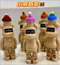 350ml 500ml PET Plastic Bearbrick Shaped Boba Milk Bubble Tea Bottles for Energy Drinks