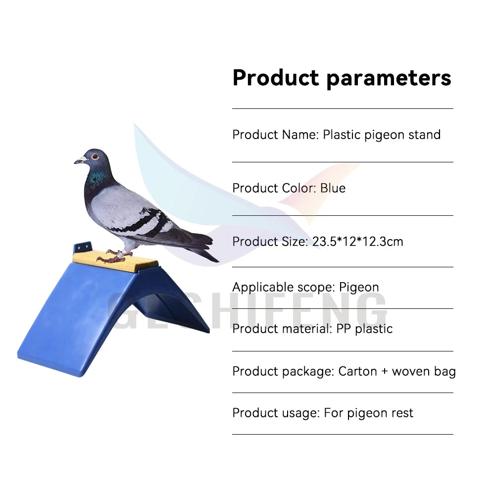 2025 Strong Blue Plastic Wooden Perch 23.5*12*12.3cm Pigeon Stand for Pigeon
