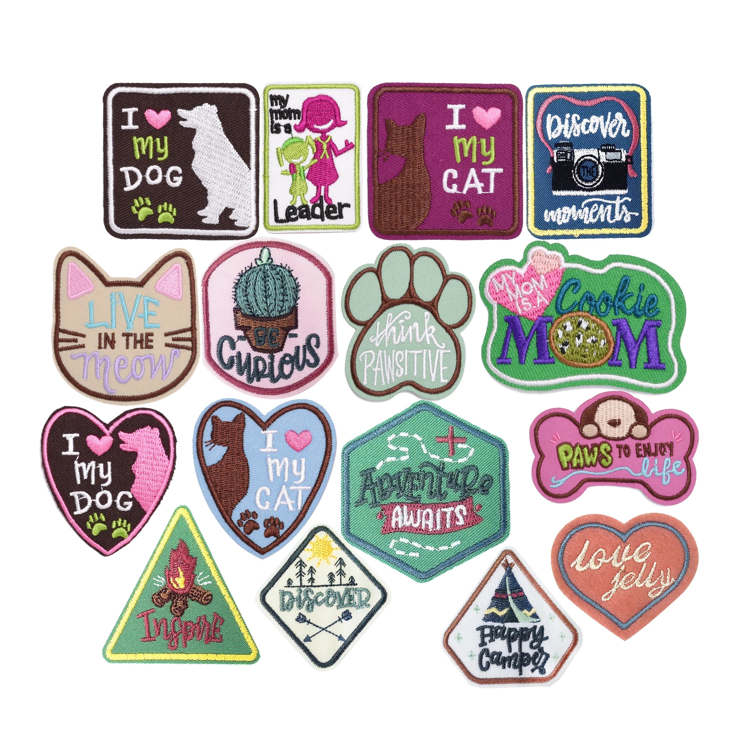 Cute Cartoon Pet Embroidery Badge Applique Iron on Patch Cat Dog Patch