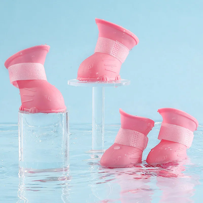 Wholesale Pet Dog Shoes for Small Dogs Cats Outdoor Anti-slip Puppy Shoes Waterproof Candy Colors Dog Rain Boots Pet Product