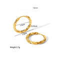 Custom Simple Hoop Earrings Trendy Stainless Steel 18K Gold Plated Geometric Twisted Circle Huggies for Women