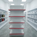 Heavy Duty Metallic Display Rack Epoxy Powder Coating Single-Sided/Double-Sided Solid Shelves for Supermarkets Retail Stores