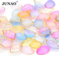 JUNAO 500g Newest Colorful Petal Beads Good Price Acrylic Decoration Stones Gold Shell Cabochon Rhinestone for Jewelry