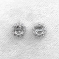 Sterling Silver 4*5/5*6mm Semi Mount Stud Earrings Empty Support Blank Claw Setting S925 Base Without Center Stone for DIY Inlay