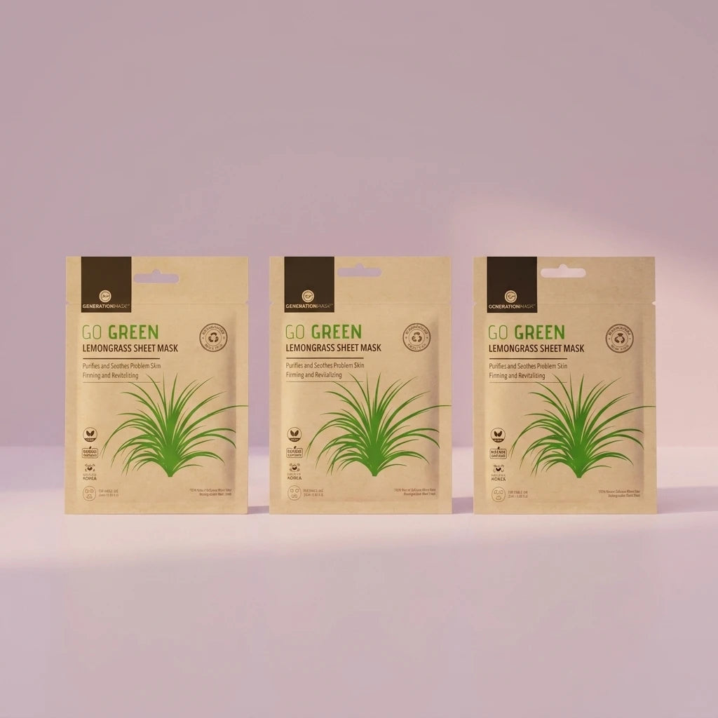 Custom Three Side Seal Pouch & Skin Care Bag Matte Kraft Paper Facial Mask Sachet Cosmetic Packaging