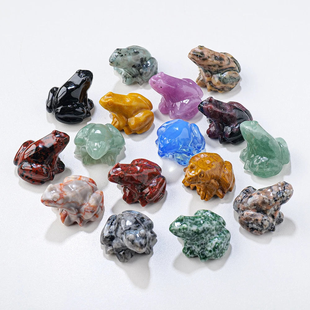 Healing Crystal Frog Natural Crystal Small and Cute Animal Carving  for Present