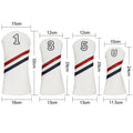 New Design White Customized Logo 1#3#5#U# Club Driver PU Leather Golf Wood Headcovers