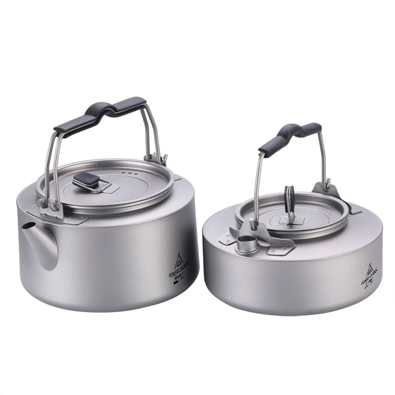 Camping Tea Pots & Kettles Titanium 0.6L/1L  Portable Outdoor Coffee Teapot Kettle Coffee Pot Camping Water Kettle