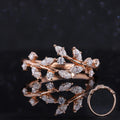 Starsgem Women Jewelry 9K 10K 14K Gold Leaf Lab Grown Diamond Engagement Wedding Rings