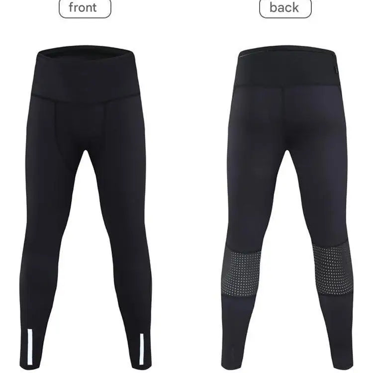 Custom Men's Reflective Printed Elastic Waist Breathable Compression Pants Running Gym Sport Fitness Workout Tights Yoga