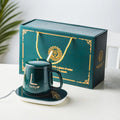 Lucky Ceramic Coffee Cup Customized logo 55 Degree Mug Heating Thermostat Cup for Office Desk Use by Electric Beverage Warmer