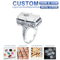 Antique Flower Frosted Murino Glass Rings Silver 925 Bohemian Unique Designer Style Jewelry Custom Wholesale