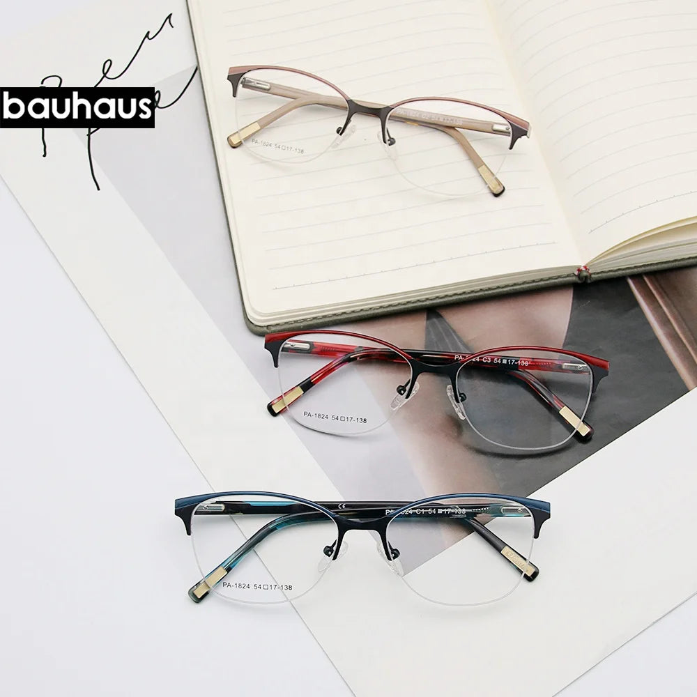 PA-1824 Cheap Promotion Stock Clearance Wholesale Metal Half Rim Optical Frame