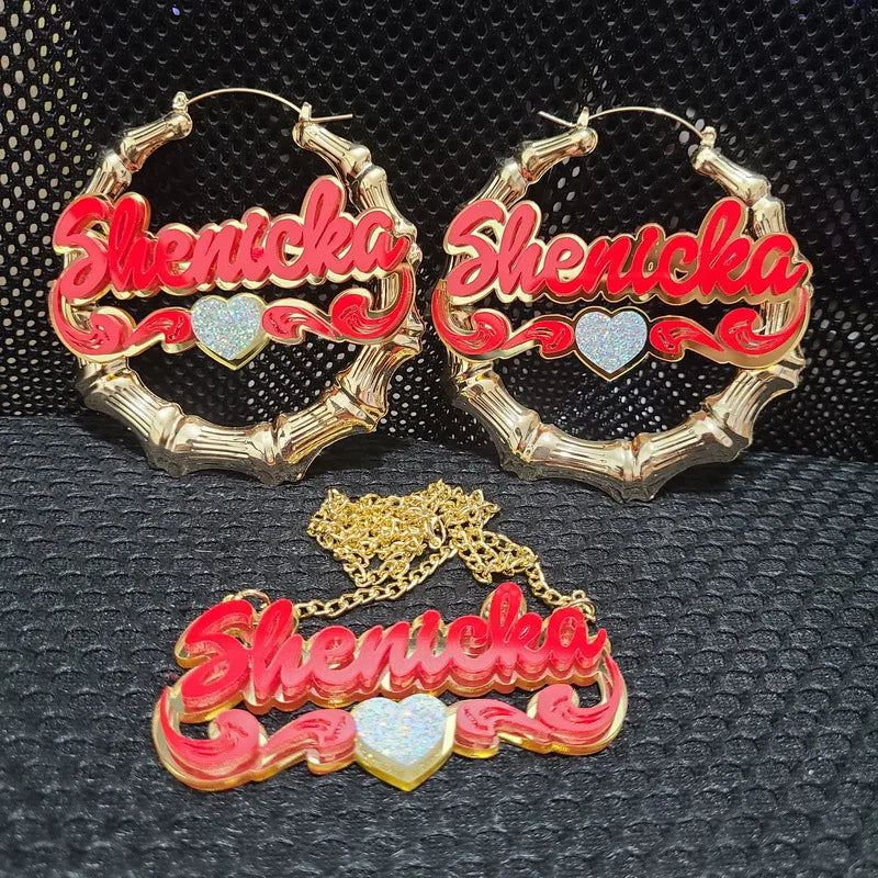 Fashion Trend 2021 18k Gold Big Hoop Earrings Stainless Steel Wholesale Necklace and Earrings Set for Girl Women