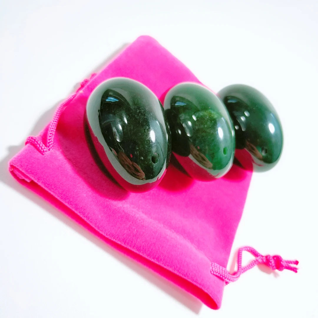 HZ Hight Quality Certified Nephrite Jade Yoni Eggs Drilled