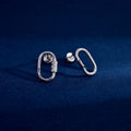 Wholesale Earrings Jewelry Rhodium Plated Cubic Zirconia Oval Shape Stud Earring 925 Sterling Silver Fine Jewelry Earrings