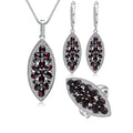 A3256 Abiding Jewelry New Arrival Natural Black Garnet Gemstone Western Sterling Jewelry Silver 925 Jewellery Set