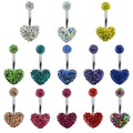 Hot 14G Crystal Heart Belly Button Ring for Women Stainless Steel Navel Piercing Body Jewelry with CZ Nombril Belly Piercing