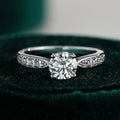 Factory Wholesale Jewelry S925 Sterling Silver Vvs 1ct Diamond Gemstone Engagement Rings Moissanite With Certificate