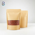 Lebei Packing Eco Friendly Kraft Paper Pouch Brown Craft Paper Ziplock Food Packaging Premade Bag Doypack Stand up Pouch