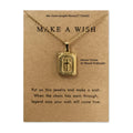 Collar De Cruz Make a Wish Gold Plated Cross Pendant Necklace Friend Gift Tarnish Free Stainless Steel Card Cross Necklace