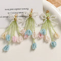 New Colorful Bow Small Daisy Flower Pendant Charm Handmade Seed Beaded Long Tassel Dangle for Earring Jewellery Making Materials